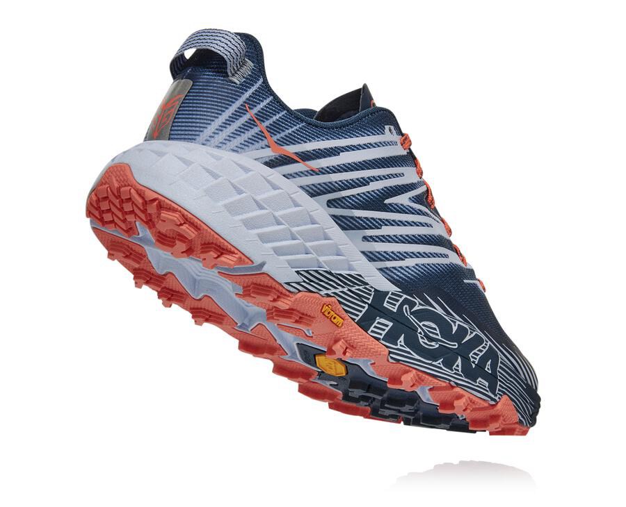 Tenis Hoka One One Trail Mujer Azul Marino/Blancos - Speedgoat 4 - OSJM06953